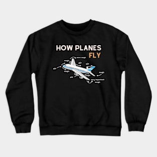 How Planes Fly Aerospace Engineering Aviation Crewneck Sweatshirt